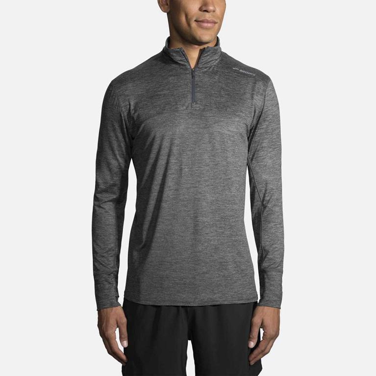 Brooks Dash Half Zip Running Jackets - Men's - Grey (59416-LMGQ)